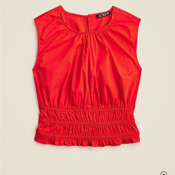 J.Crew Cotton Poplin Hyacinth Top in Red Sz S #595 - Picture 6 of 8